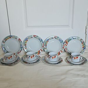 Table D'Hote 16 Pieces Porcelain Dinner Set Dishwasher & Microwave Safe White